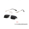 2 In 1 Optical Frame Rimless Magnet Clip on Sunglasses Men Driving Detachable Lens Style Sun Glasses