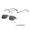 2 In1 Square Magnet Clip On Sunglasses Men Myopia Half frame Optical Prescription Eyeglasses