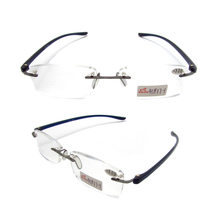 Rimless TR90 temple slim reading glasses for men 
