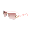 Fashion Metal Frame Eyewear Ladies Stylish Clear Lens Pentagram Star Shaped Women Rimless Sunglasses