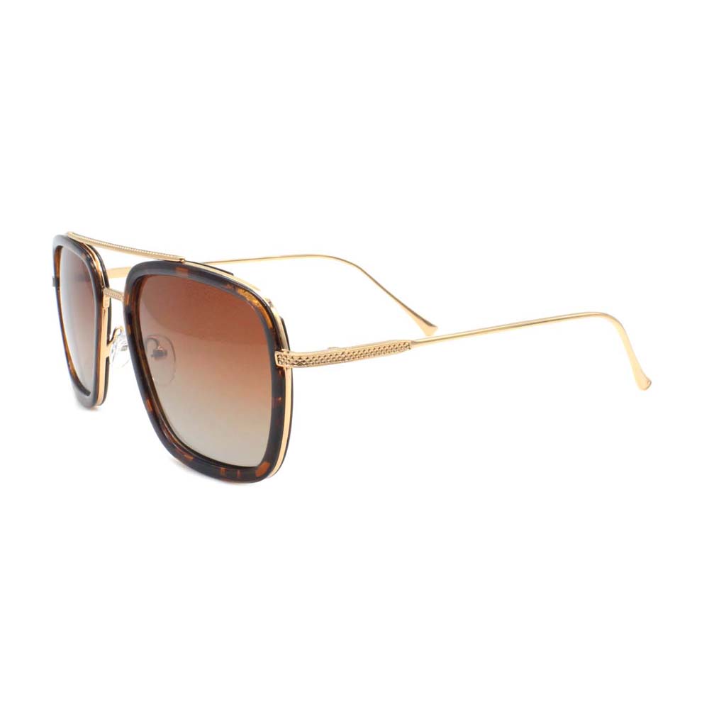 High Quality Polarized Lens Oversized Plastic with Metal Temples Sports Aviator Sunglasses for Men