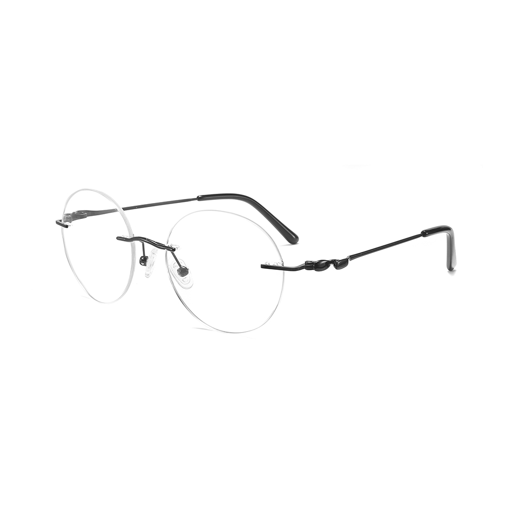 Ready Stock Rimless Eyeglasses Retro Square Spectacles Frame Metal Optical Frames