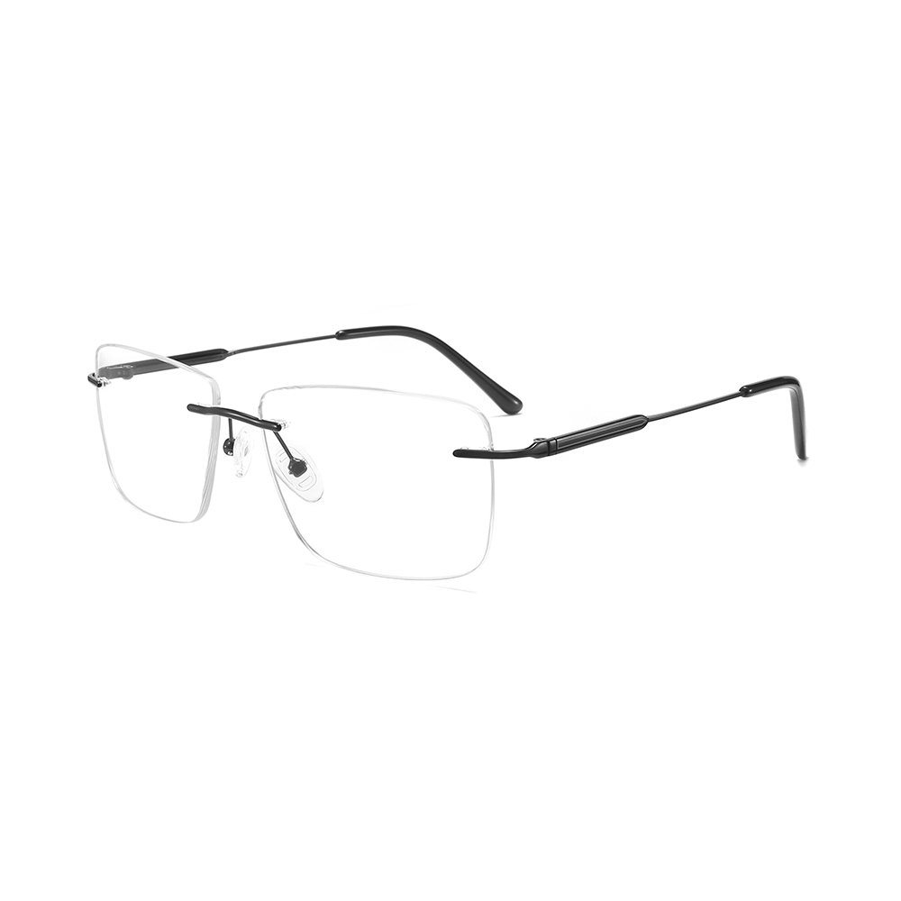 Unisex Stainless Steel Rimless Glasses Frames Solid round Style Optical Eyewear Diamond Face Shape Match Wholesale for Men