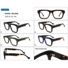 DILICN New Premium Acetate Optical Frame Thick Frame Rivet Style bevel Rectangular 