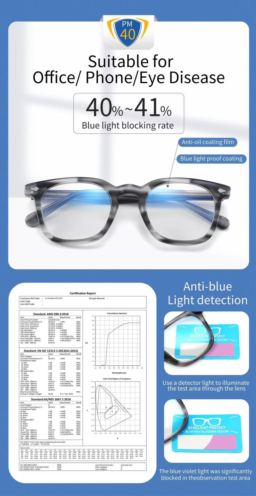 Blue Light Blocking computer Glasses UV filter Amber orange tinted Anti Blue Light BlockingOptical Glasses For man