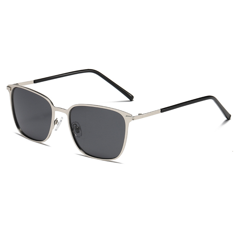 Rectangular square metal sunglasses men's anti-ultraviolet driving polarized sunglasses