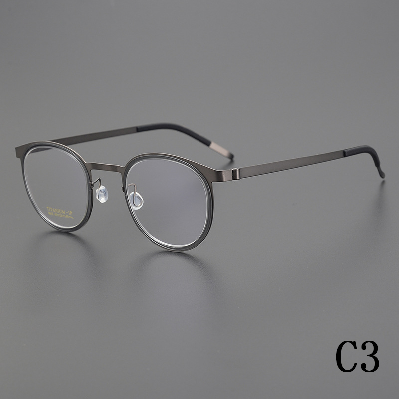 2024 new retro pure titanium round frame ultra-light men's optical frame