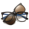 DILICN New Magnetic Clip Glasses, Polarized Lenses, Anti-Blue Light Glasses Fashion Glasses TR Materiale 91564