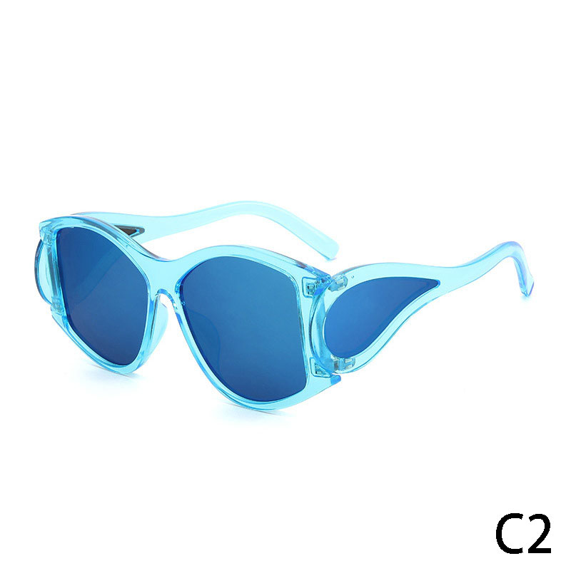 2024 High quality custom logo big multi color frame retro sunglasses oversized personality big frame multiple lenses sunglasses