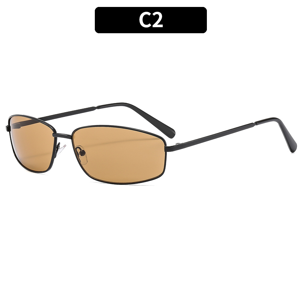 DILICN High Quality Fashion Unisex Women Sunglasses Custom Logo Metal Frame Style Rectangle Retro Sunglasses