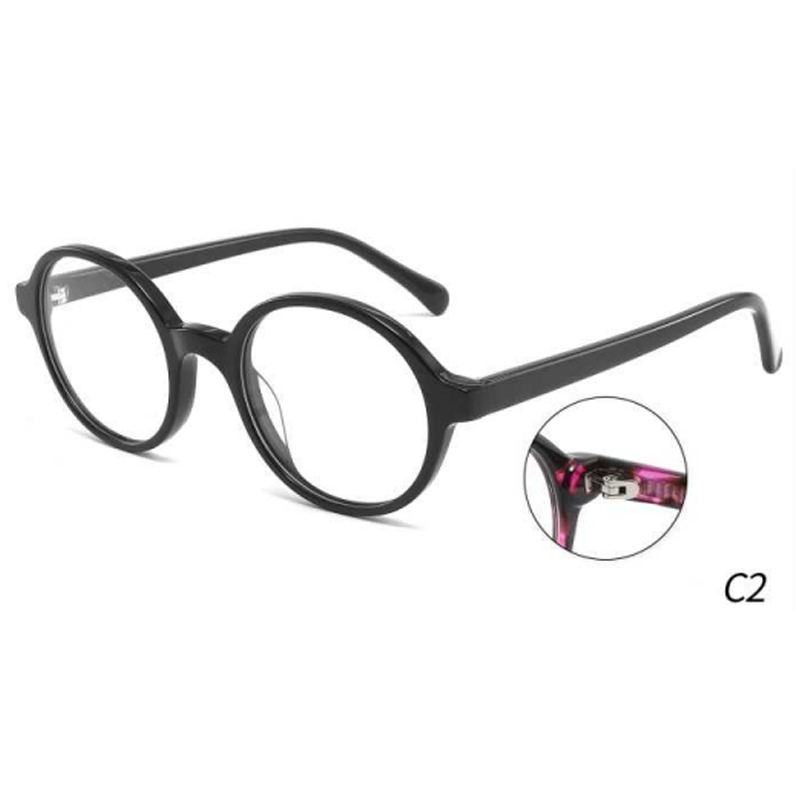 DILICN new Kids acetate fiber optical frame round frame color Interchangeable sun lenses FG1020