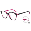DILICN new Kids Acetate optical frame Interchangeable sun lenses FG1135 fashion style round frames bright color