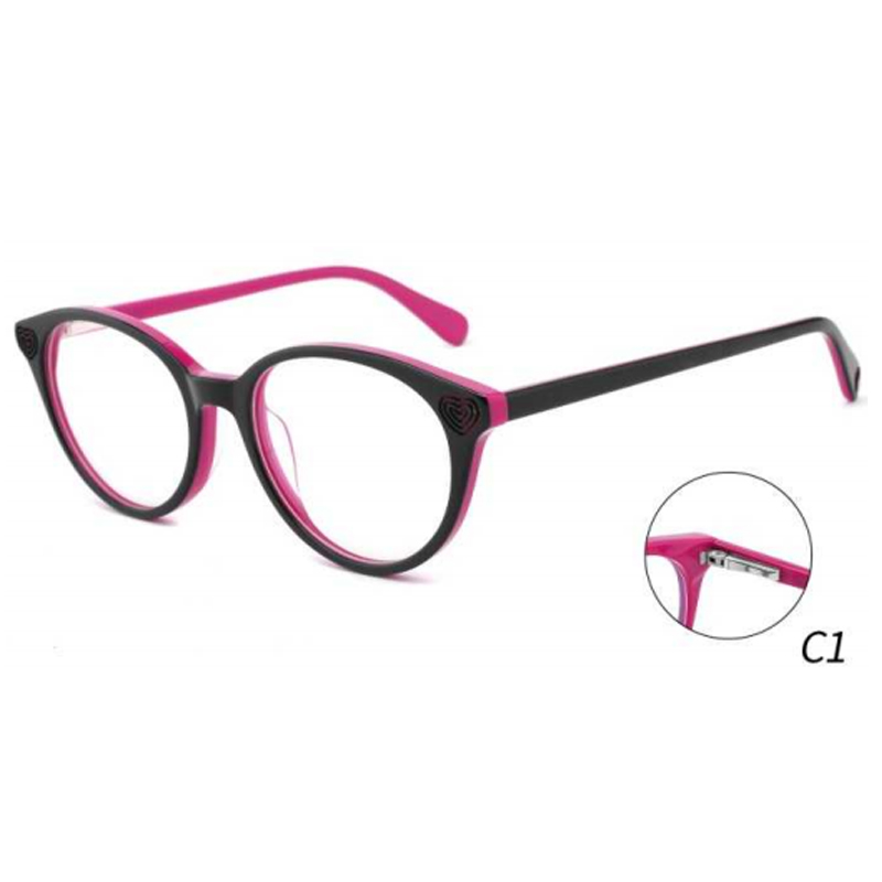 DILICN new Kids Acetate optical frame Interchangeable sun lenses FG1135 fashion style round frames bright color