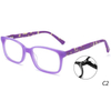 DILICN new Kids acetate fiber optical frame color Interchangeable sun lenses FG1094 fashion style rectangular frame