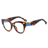 2024 New Women's Optical Frames Colorful Color Wholesale Large Frame Spliced ​​Color Glasses