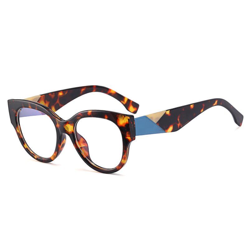 2024 New Women's Optical Frames Colorful Color Wholesale Large Frame Spliced ​​Color Glasses