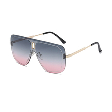 2023 New European and American Double-Bridge One-piece Fashion Frameless Sunglasses