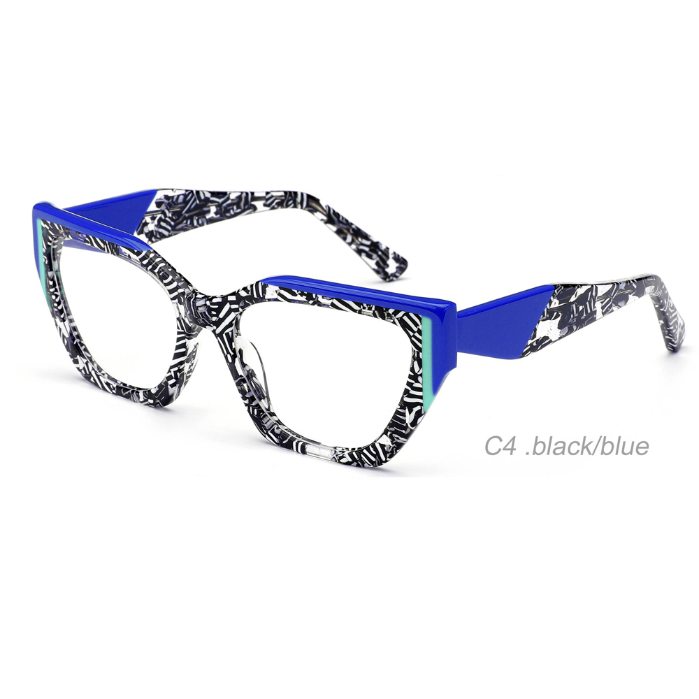 DILICN new acetate fiber optical frame for women irregular colorful splicing fashion frame