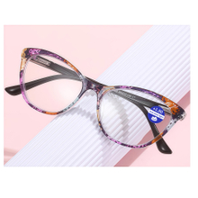 DILICN new colorful plastic anti-blue light reading glasses, stylish and trendy cat-eye style