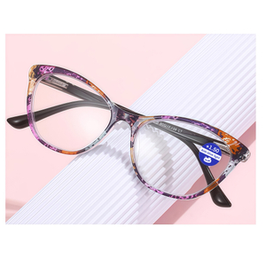DILICN new colorful plastic anti-blue light reading glasses, stylish and trendy cat-eye style