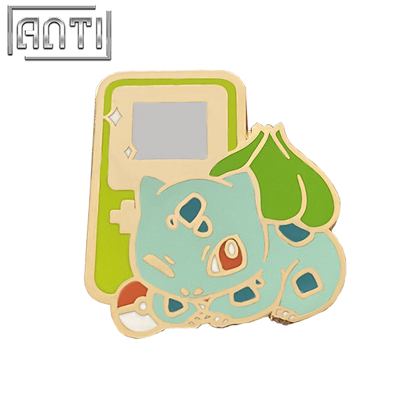 Custom Cartoon Game Lovely Animal Green Elfin Lapel Pin High Quality Amusing Quality College Design Hard Enamel Gold Metal Badge