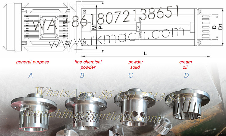 high shear mixer sketch and working heads