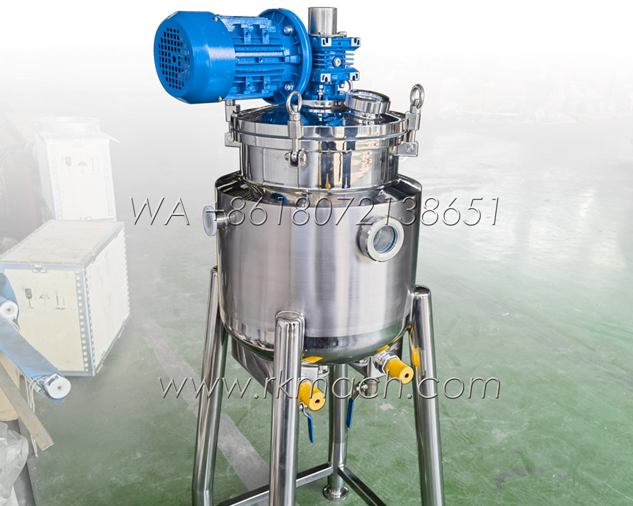 20~500Liter Oil Jacketed Heating Mixing Tank Reactor with Built-in Electric Heating Element