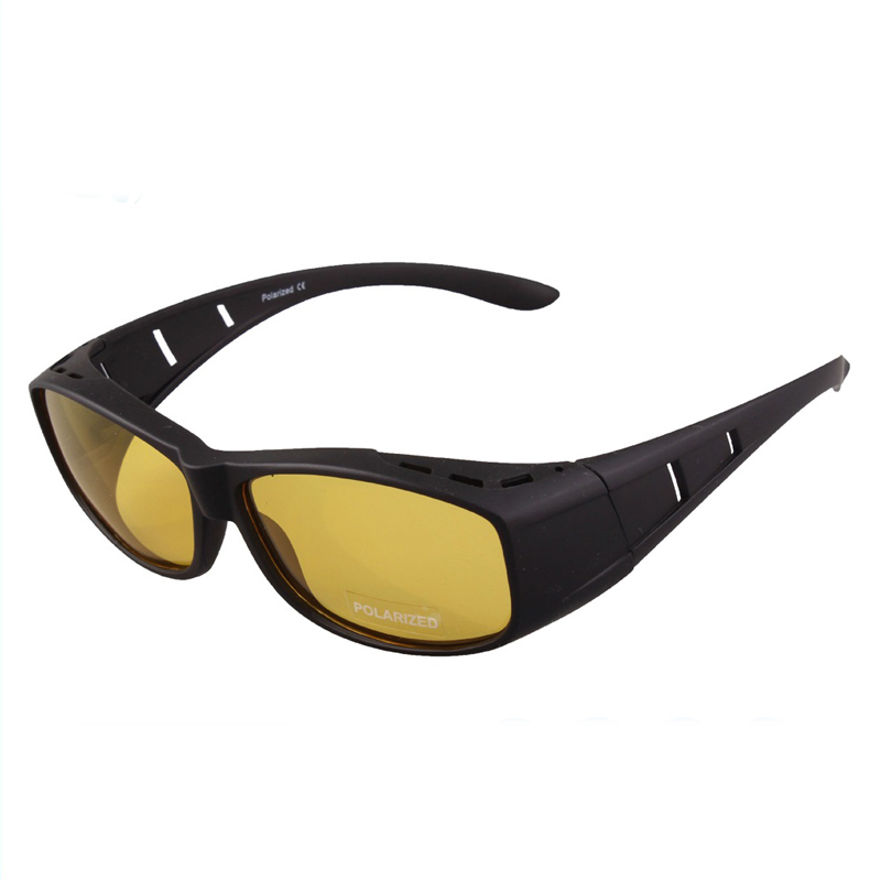 Unisex Wraparound Fitover Glasses Wear Over Sunglasses Overspec Plorized Yellow Night Vision Driving Sun Glasses