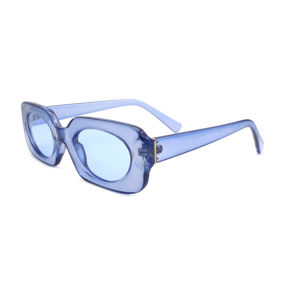 2022 Trendy Small Frame Sun Glasses Multiful Color Transparent Frame Rectangle Oval Sunglasses