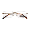 Classic Model OEM Women Men Suitable Extra Light Square Metal Rimless Eyewear Eyeglass Glasses Optical Frames
