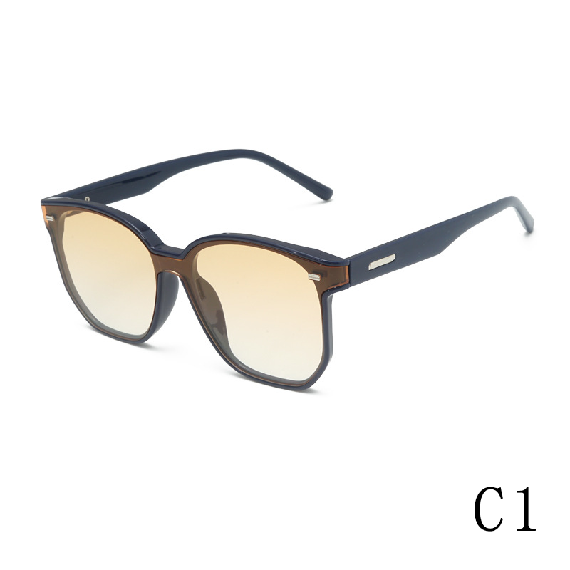 2024 new square frame UV protection rivet TR90+PC men's and women's sunglasses