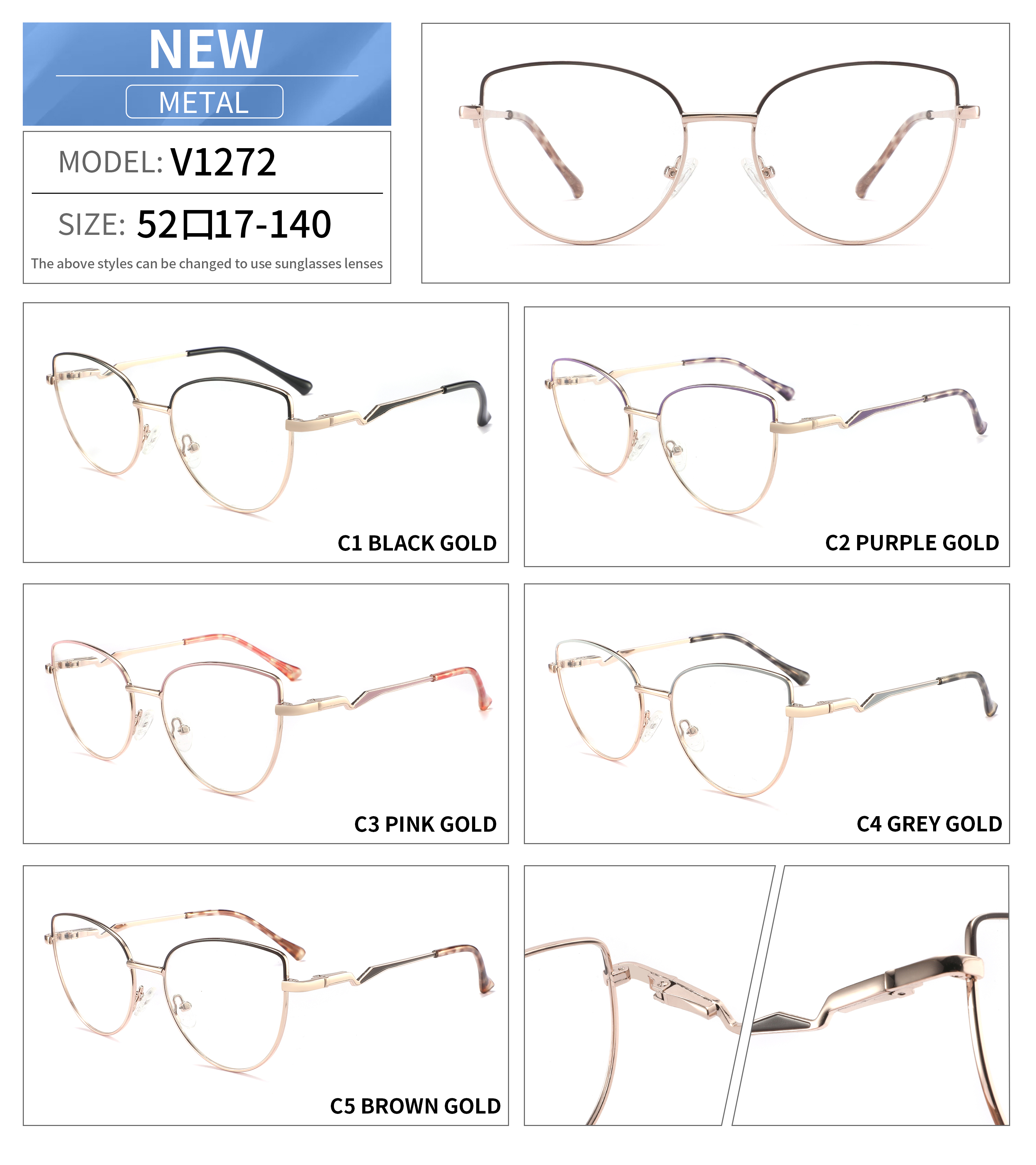 Metal Frames Optical Glasses Trending Eyeglasses Women