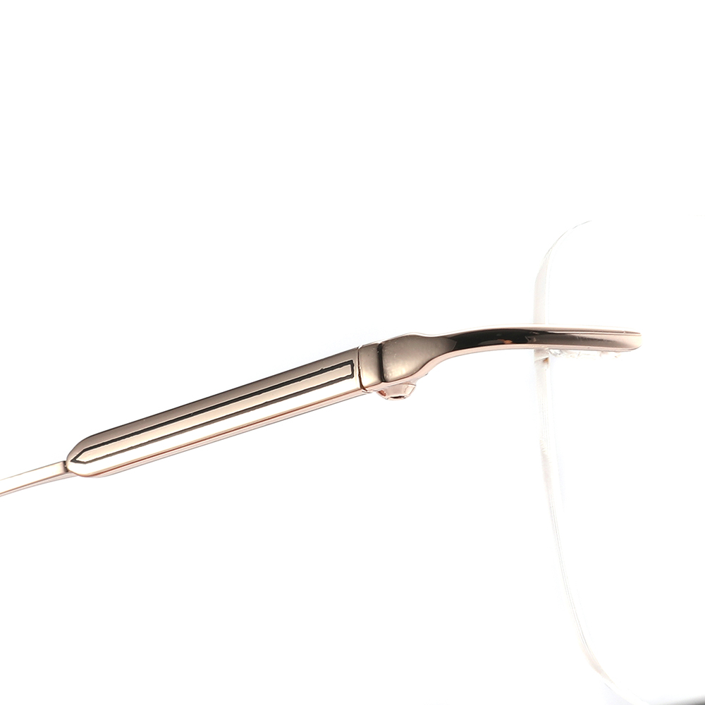 Unisex Stainless Steel Rimless Glasses Frames Solid round Style Optical Eyewear Diamond Face Shape Match Wholesale for Men