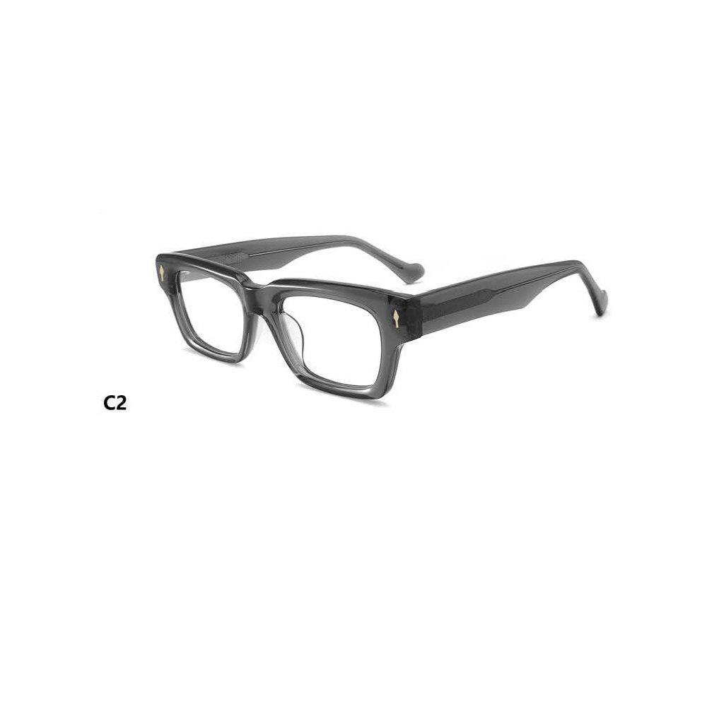 DILICN New Premium Acetate Optical Frame Thick Frame Rivet Style Rectangular