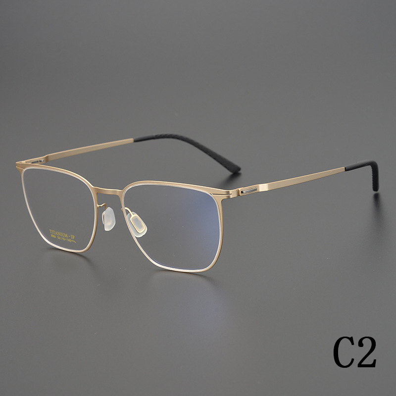 2024 new business retro pure titanium full frame ultra light men's optical frame