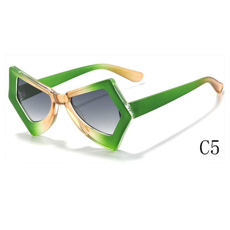 UV400 Unique Butterfly Designer Sun Glasses Ladies Colorful Gradient Polygon Custom Shades Fashion Cat Eye Women Sunglasses
