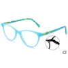 DILICN new Kids acetate fiber optical frame color Interchangeable sun lenses FG1095 fashion style Cat eye