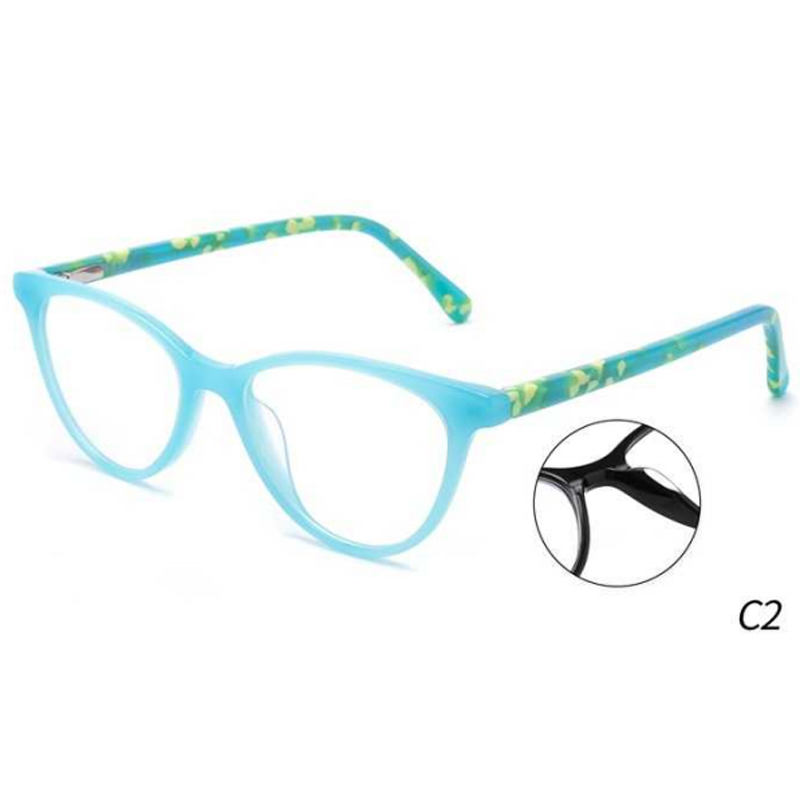 DILICN new Kids acetate fiber optical frame color Interchangeable sun lenses FG1095 fashion style Cat eye