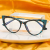 DILICN new spliced ​​two-color optical frame fashionable women's cat eye wholesale European and American best-selling models