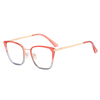 DILICN new spliced ​​two-color optical frame fashionable women's cat eye wholesale European and American best-selling models