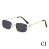 2024 new style metal lower half frame trend small square frame hot-selling sun visor women's sunglasses