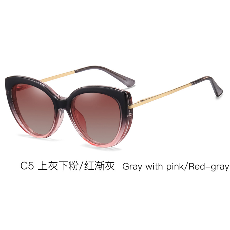 DILICN New Magnetic Clip Opticalframes, Polarized Lenses, Anti-Blue Light Glasses Fashion Glasses TR and Metal Materiale 95336 Cat eye frame