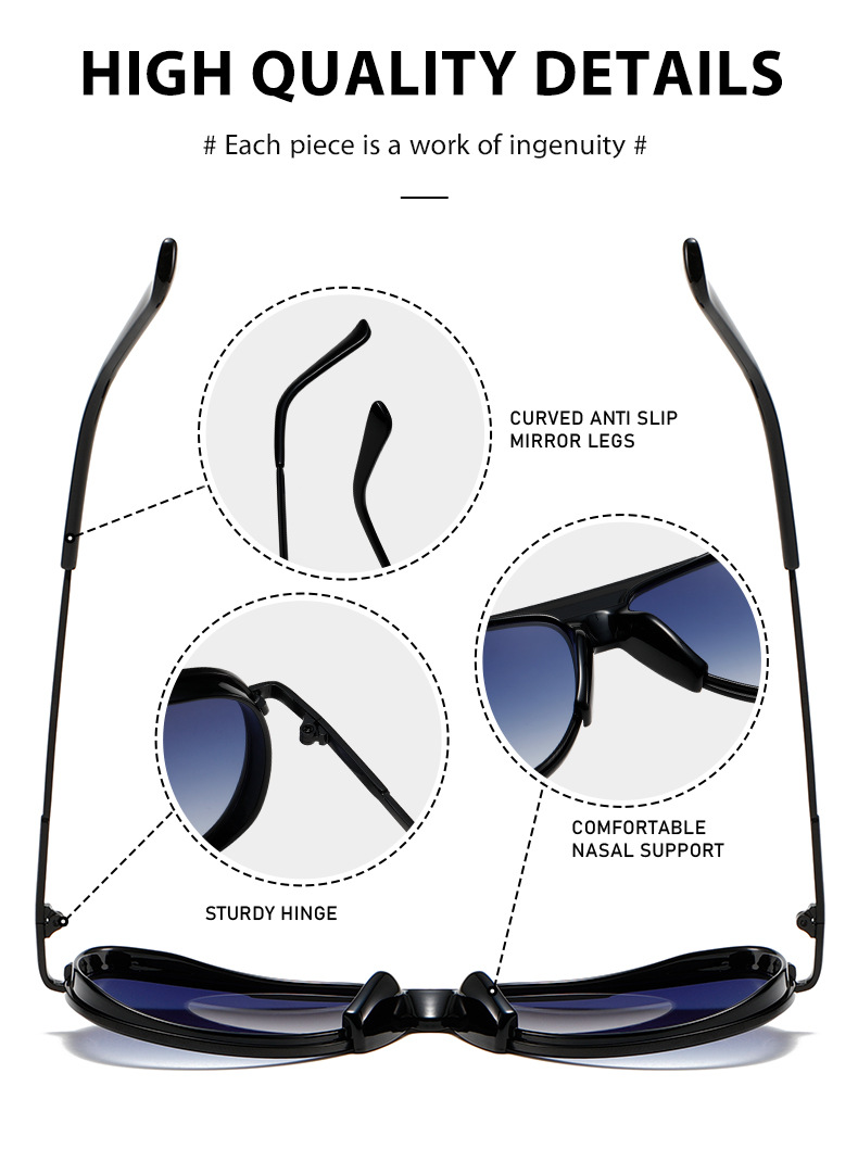 2024 Men's Metal Pilot Sunglasses Vintage Double Beam Pilot Sunglasses Top quality metal shades UV Lens Fashion Sunglasses