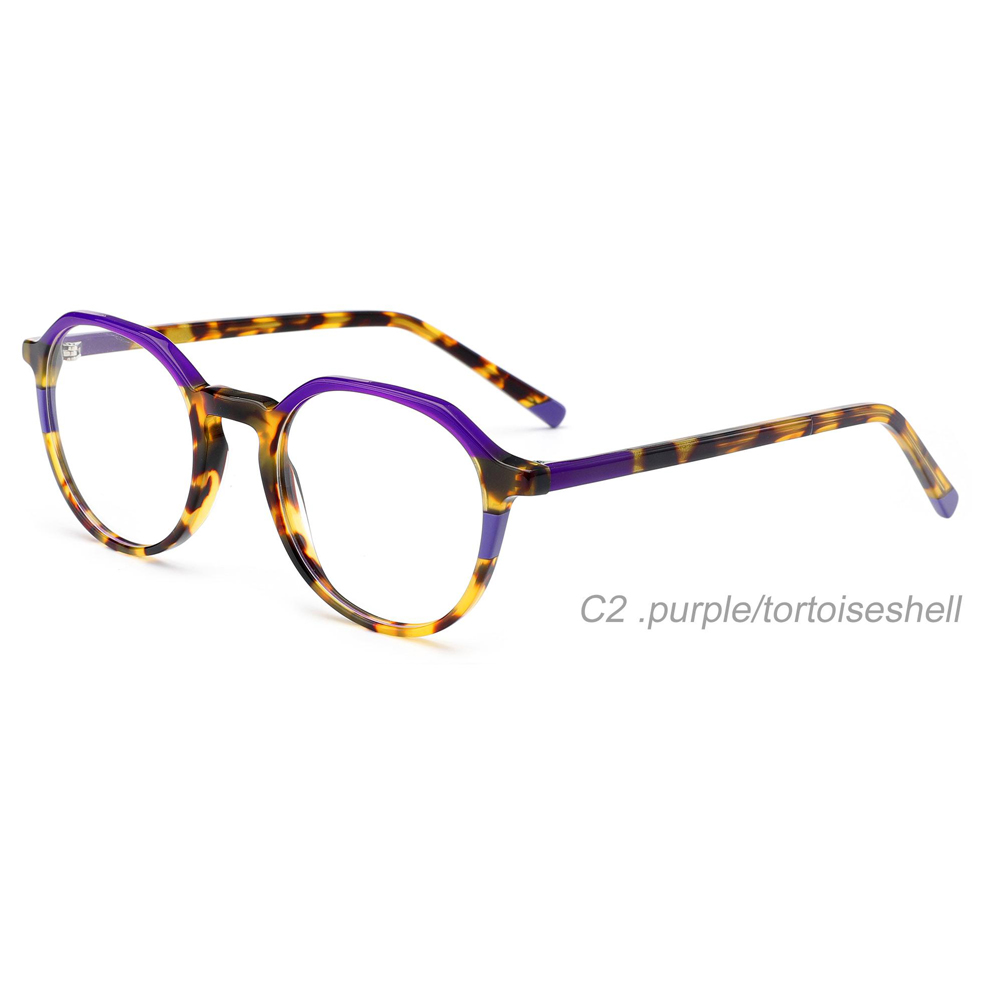 DILICN new acetate fiber optical frame women's round frame colorful fashion frame LM2301