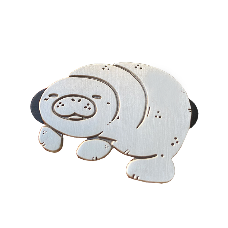 Custom excellent design amusing animal gray sea lion Die cast black nickel soft enamel Lapel Pin