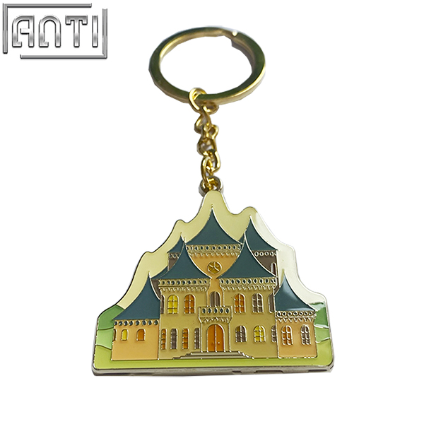 Custom Cartoon Cute Castle Hard Enamel Key Ring Wholesale Manufacturer Art Excellent Design Metal Key Ring A Gift For Friend