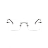 2 In 1 Men Magnet Clip on Glasses Rimless Optical Prescription Eyewear Frames Eyeglasses