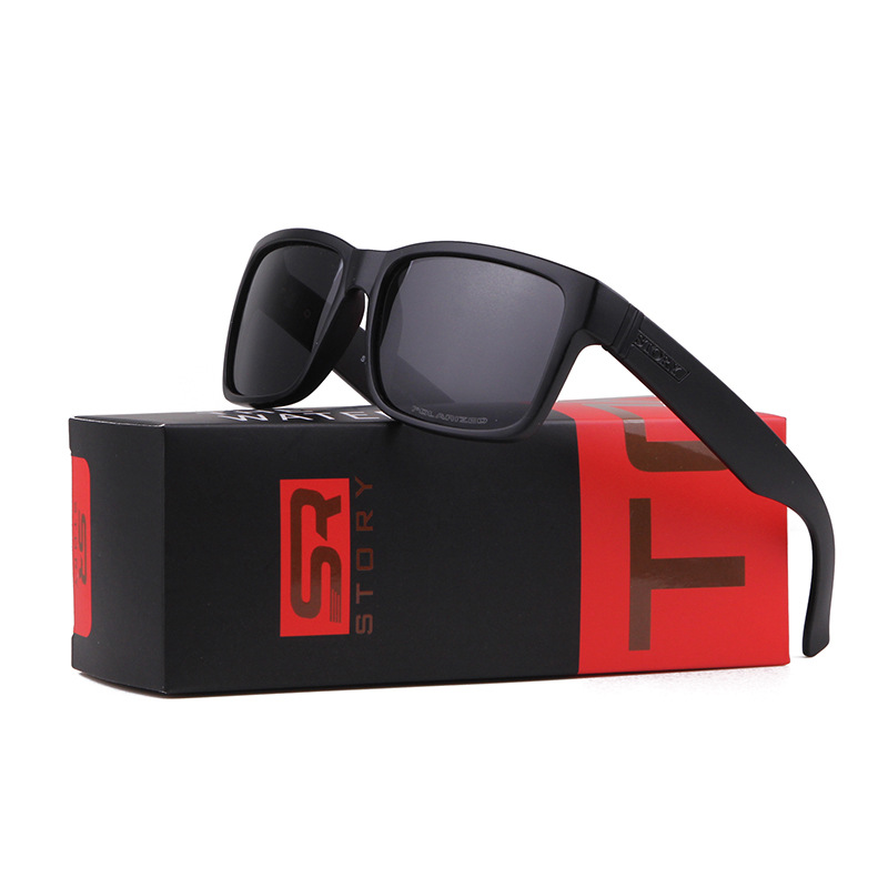 Stock 2021 New High Quality Fashion Carbon Fiber Frame TR90 Sunglasses TAC Polarized Outdoor Cycling Sports Sunglasses for Mens