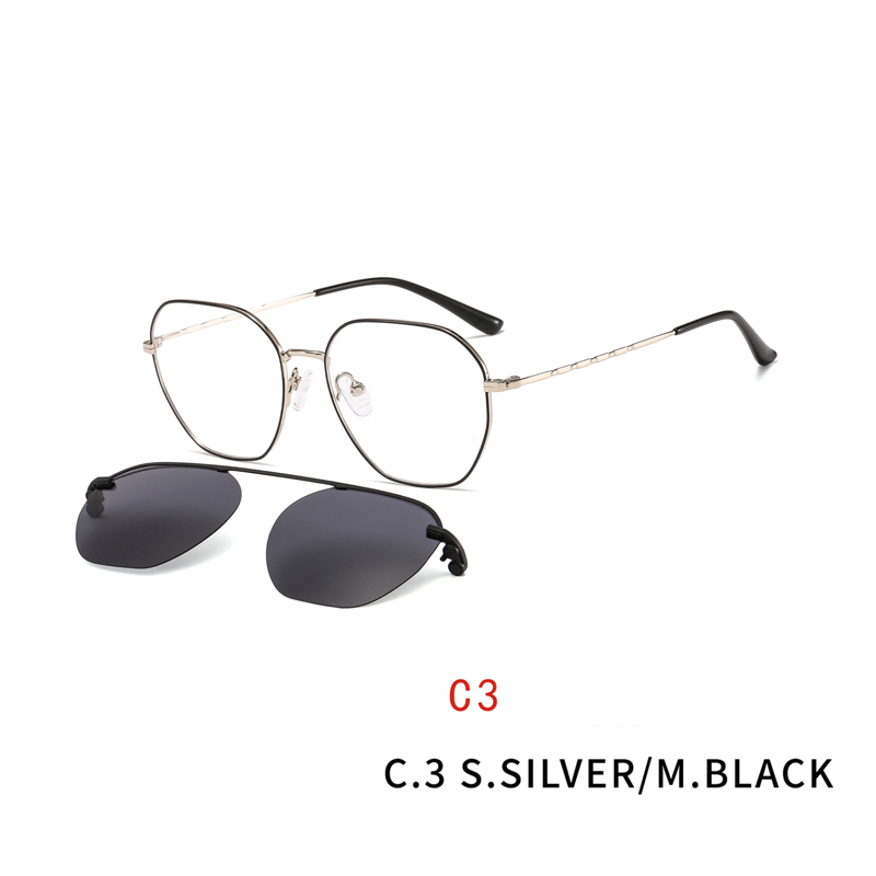 Magnetic Clip on Sunglasses for Men Women Metal Frame