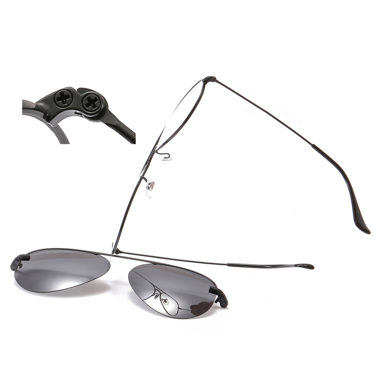2 In1 Aviator Magnet Clip On Glasses Men Frame Prescription Magnet Clip On Sunglasses Male Myopia Optical Eyeglasses Frame